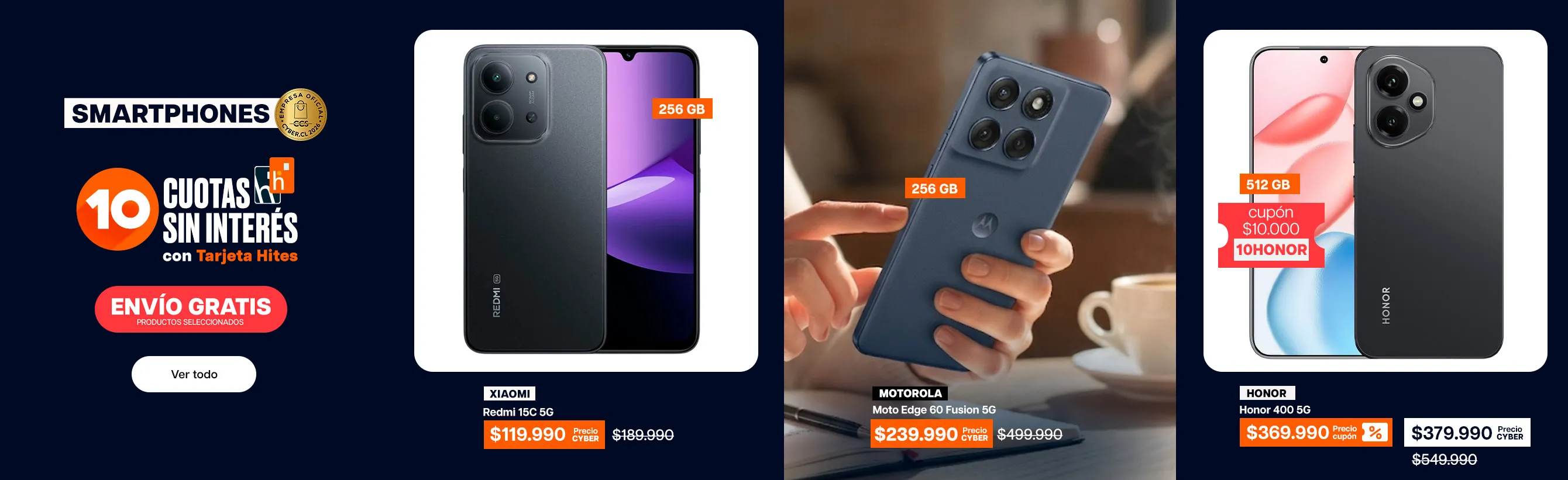 ofertas Cyber - Smartphones