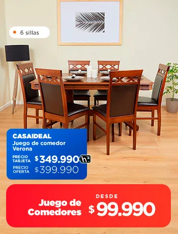 Juego de comedores desde $99.990