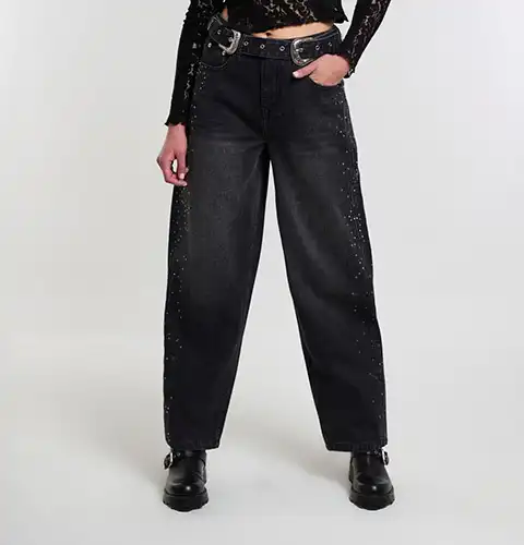 Jeans Tiro Medio Barrel