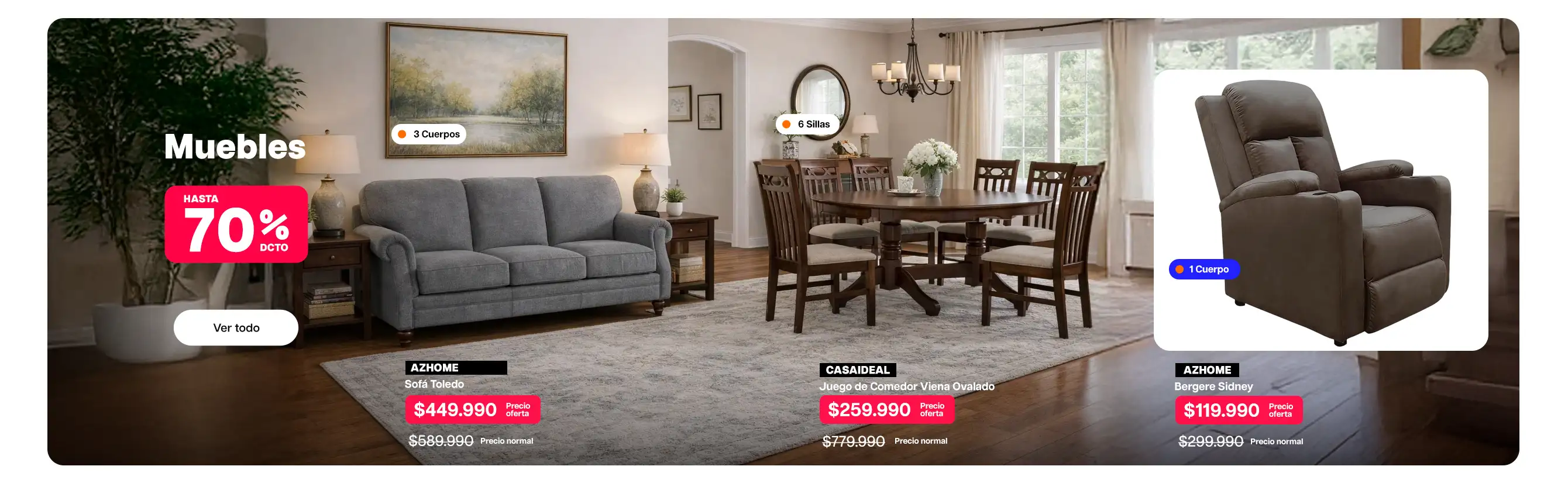 Muebles Hasta 70% dcto