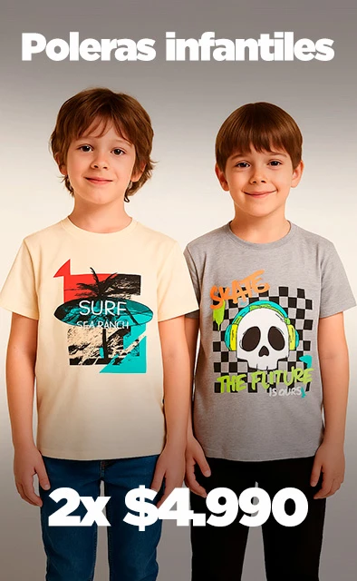 Poleras Infantiles 2 x $4.990
