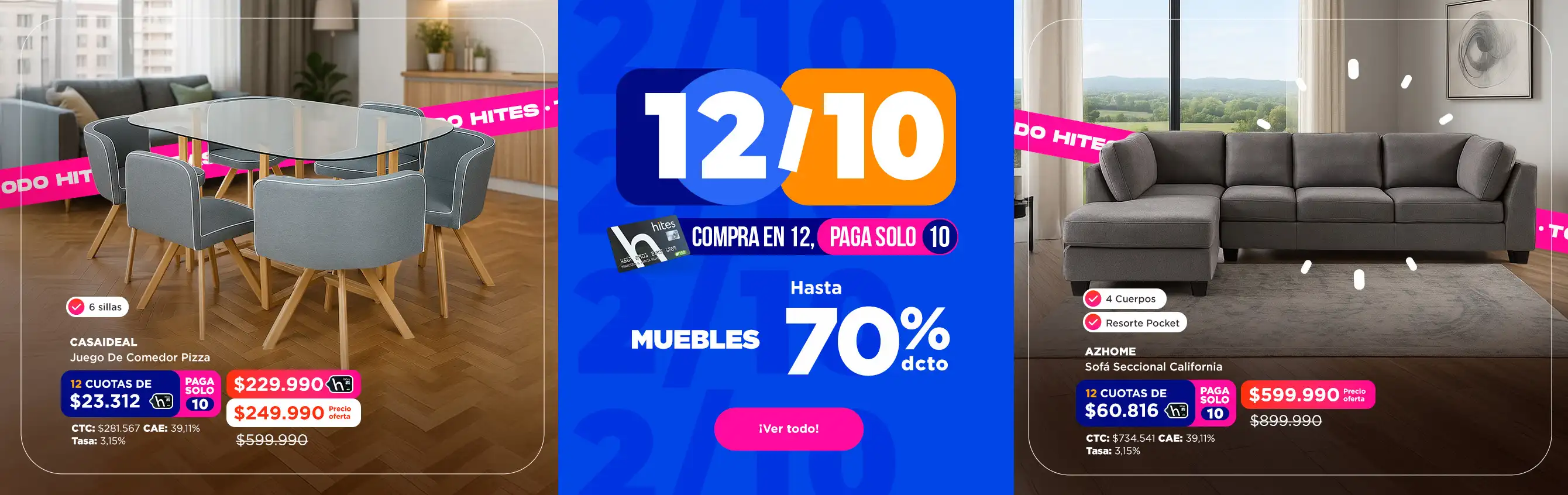 muebles hasta 60% de descuento