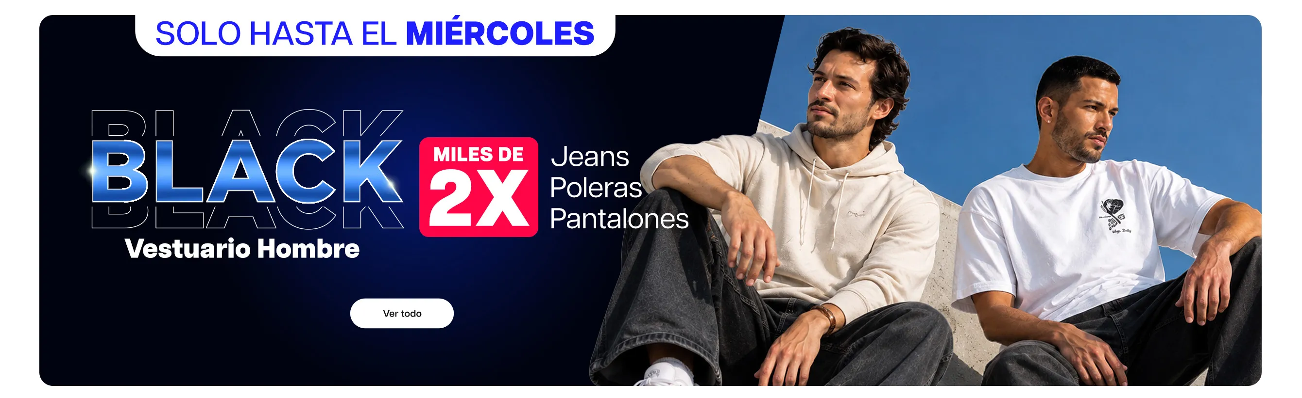 Vestuario hombre miles de 2 x jeans poleras polerones solo hasta el miercoles 16-09