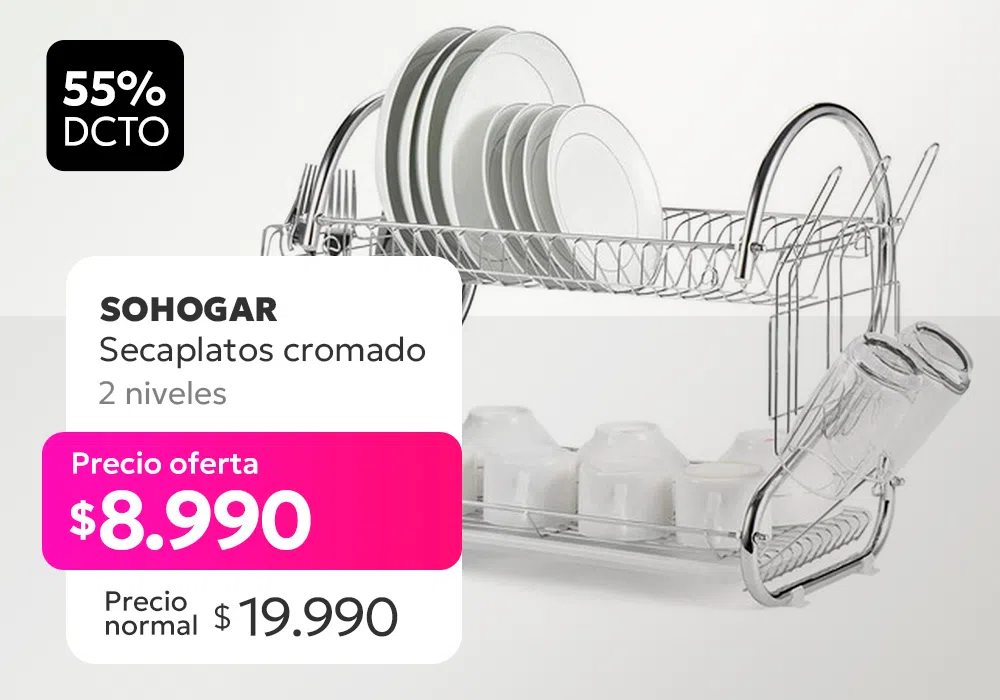 Secaplatos cromado 2 niveles
