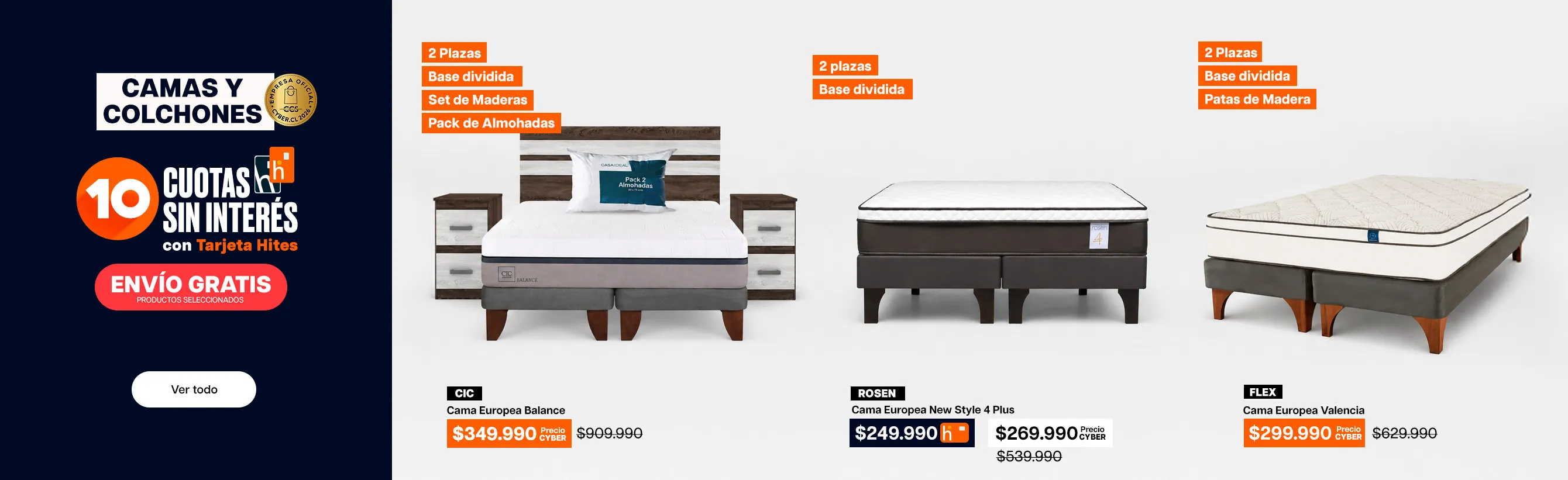 ofertas Cyber - camas