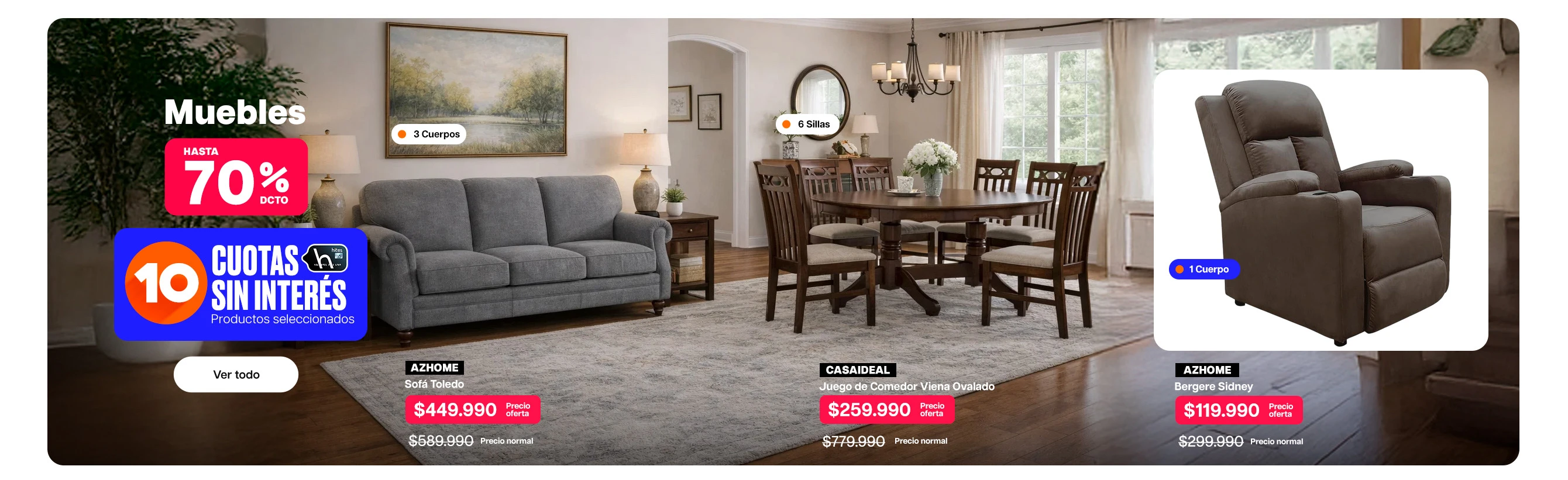Muebles Hasta 70% dcto