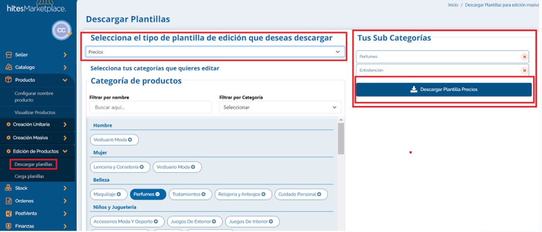 modificar productos unitarios