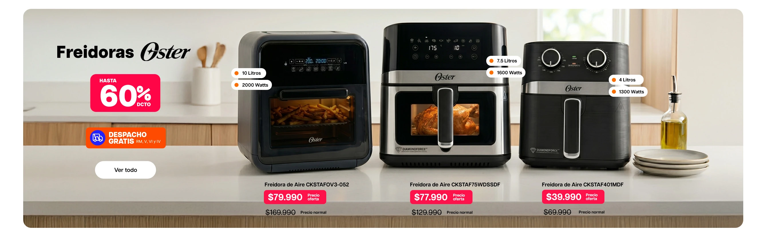 Freidoras Hasta 60% de Dcto