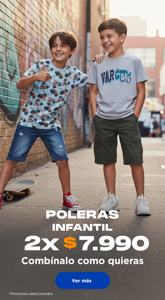 Poleras Infantiles 2 x $7.990