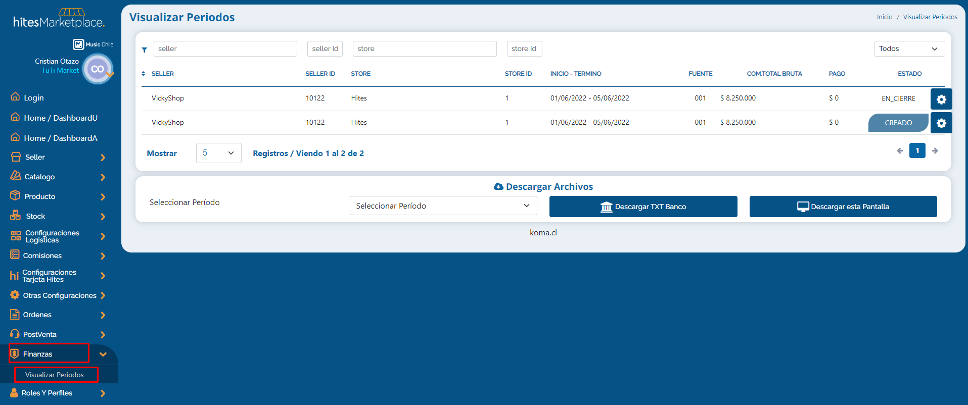DETALLE PAGO Marketplace Hites.com