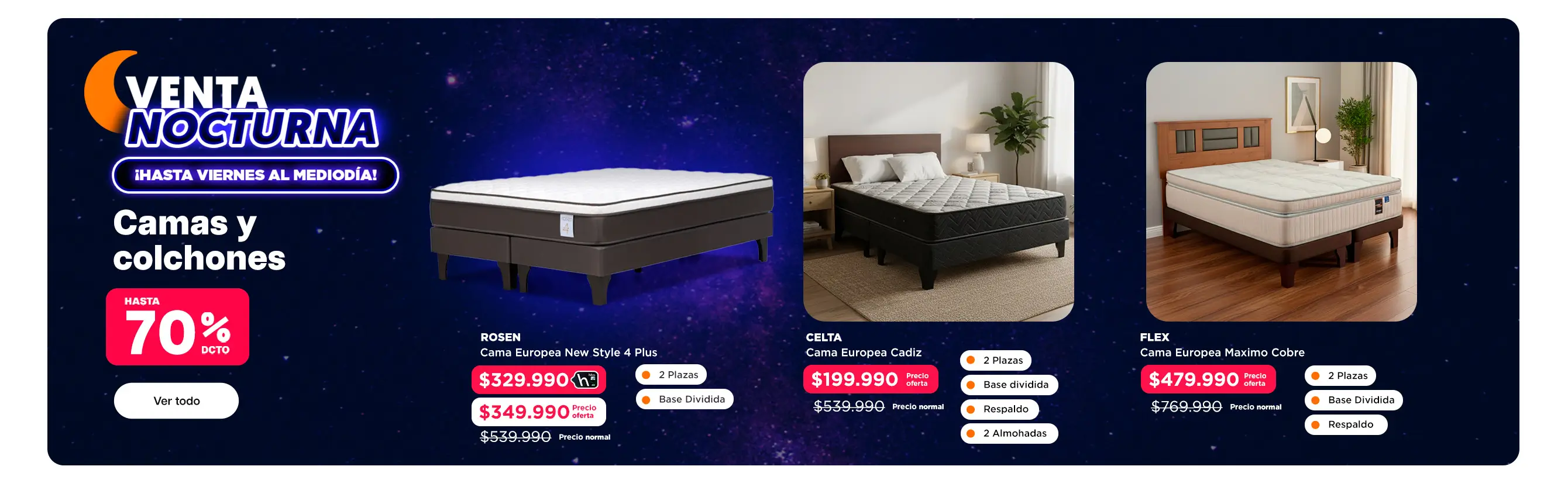 Venta Nocturna - Camas y Colchones