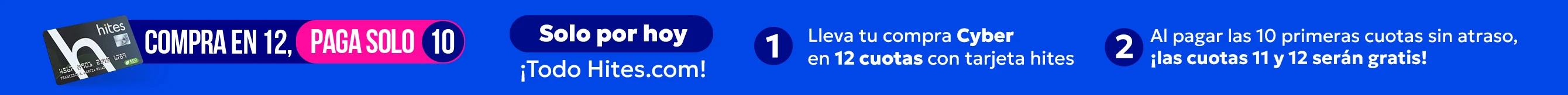 Compra en 12, paga solo 10 cuotas
