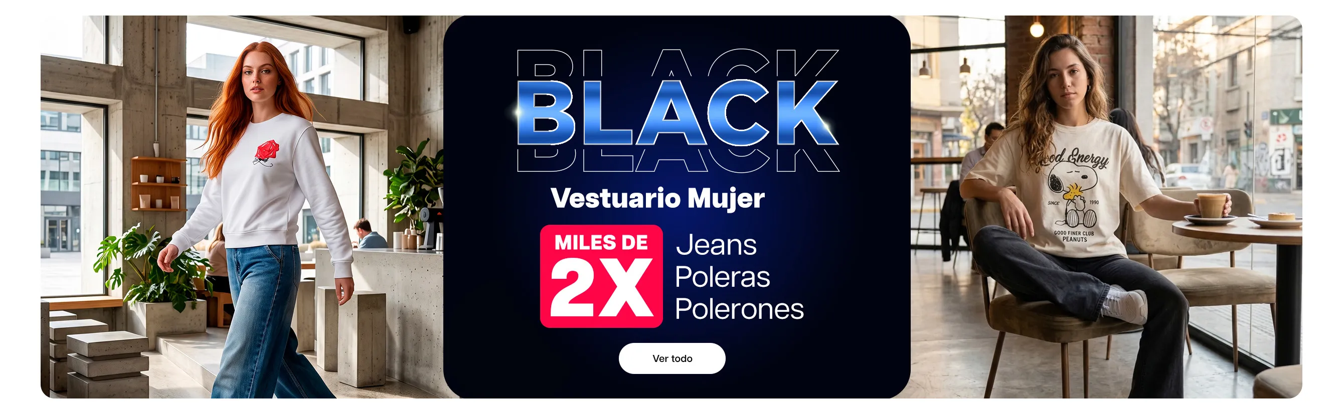 Vestuario mujer miles de 2 x jeans poleras polerones solo hasta el miercoles 16-09