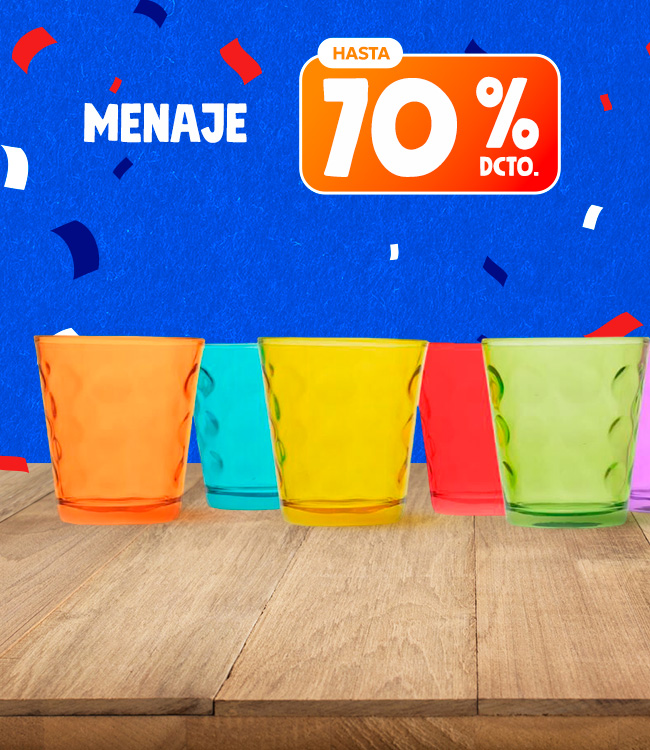 Menaje Hasta 70% de descuento