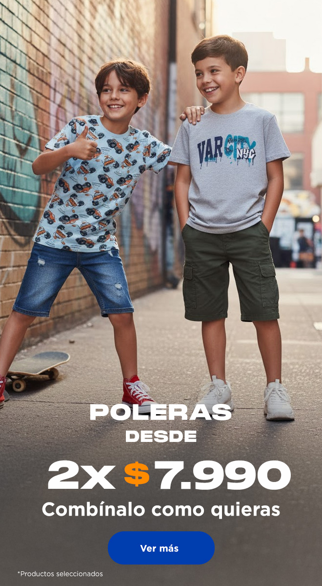 Poleras Infantiles 2 x $7.990
