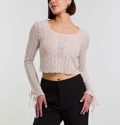 Polera Crop Top Encaje