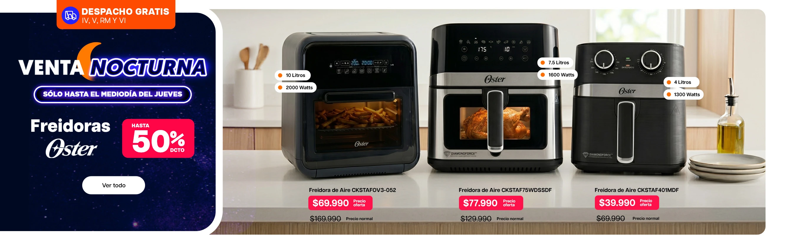 Freidoras Hasta 50% de Dcto