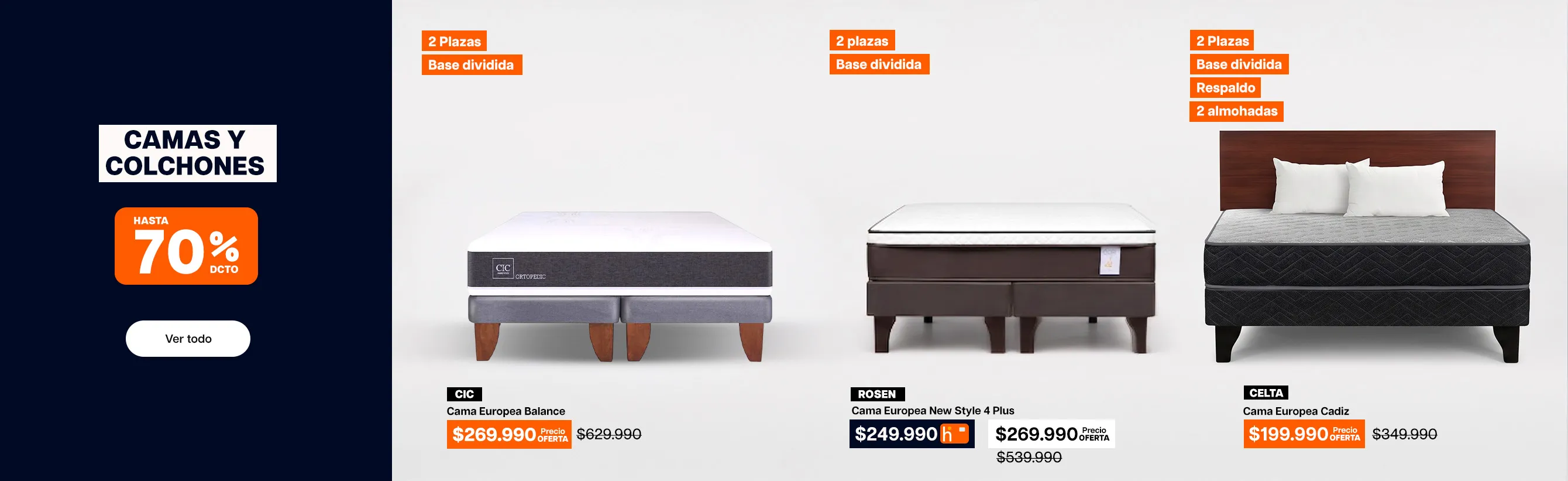 ofertas revancha - camas y colchones