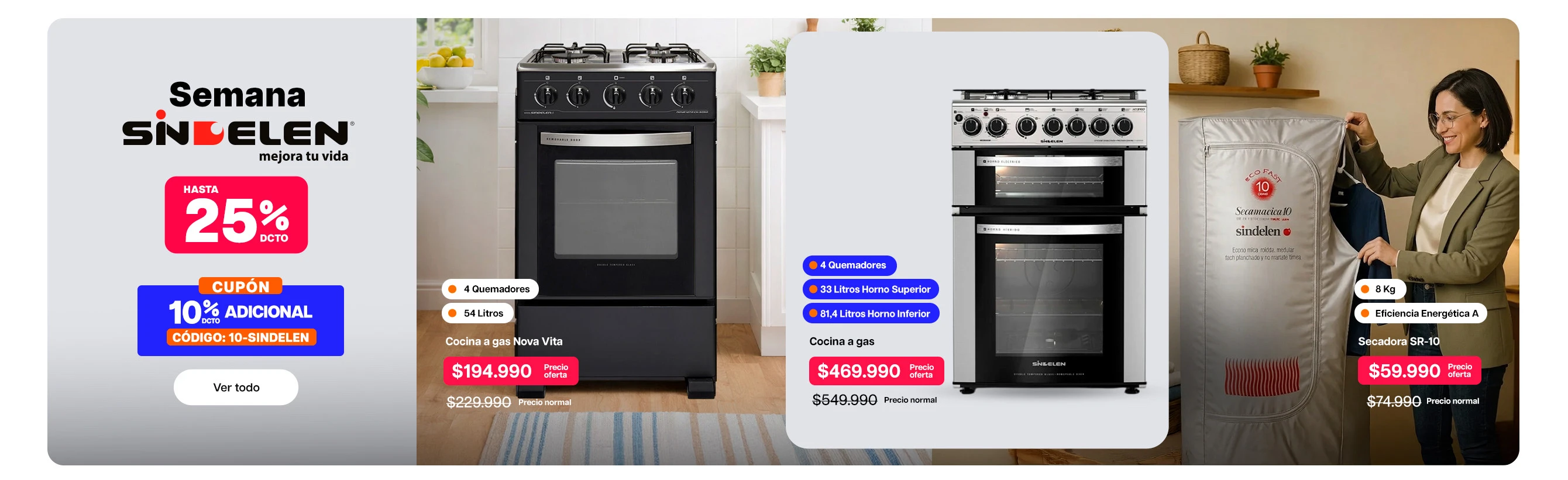 Hasta 25% dcto 10% dcto adicional cupón: 10-SINDELEN