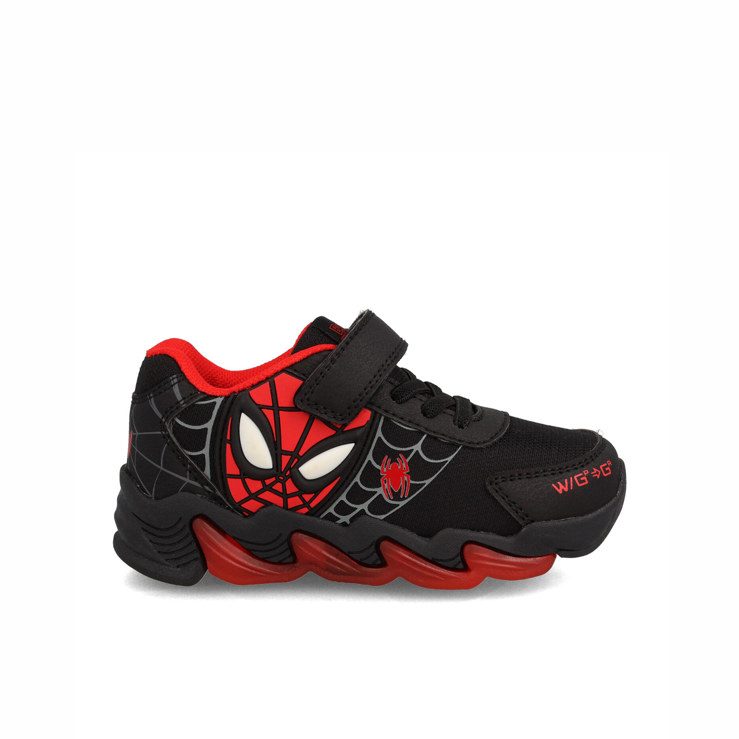 Zapatilla Niño Bubblegummers Spiderman Negro Rojo