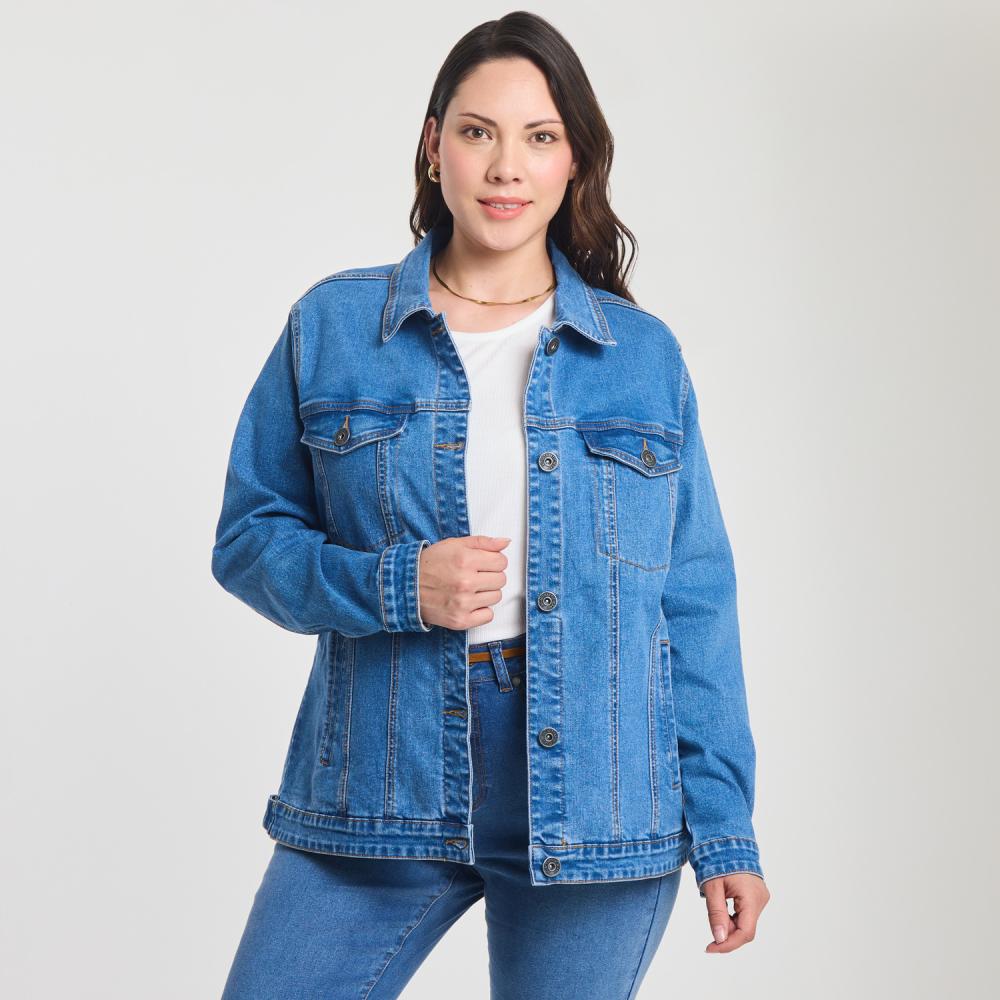 Chaqueta Básica Denim Regular Mujer Sexy Large