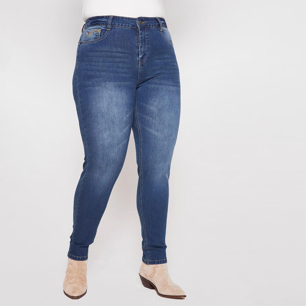 Jeans Talla Grande Tiro Alto Skinny Push Up Mujer Sexy Large en Oferta Hites