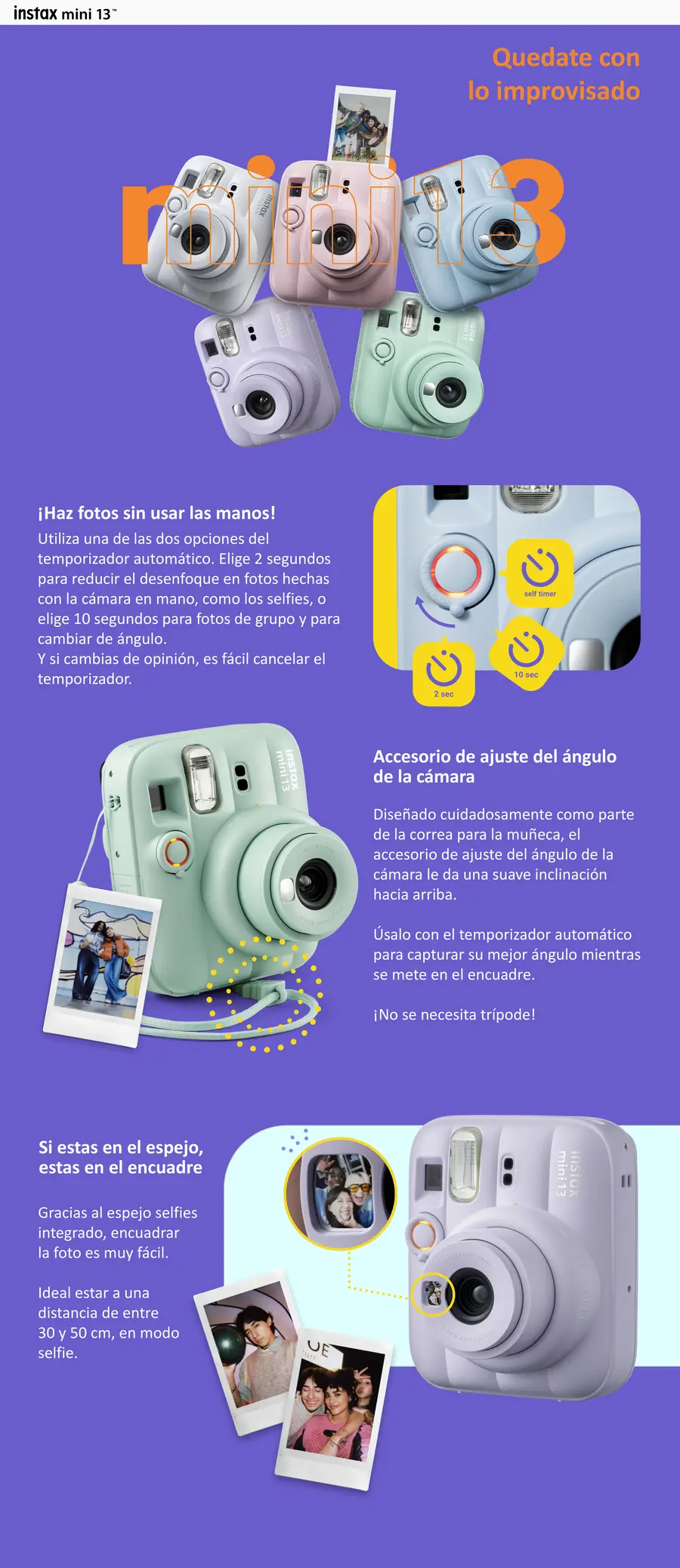 Instax Mini 13 Infográfico
