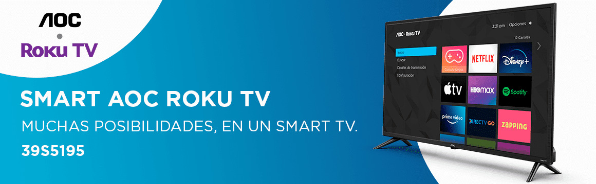 Smart TV AOC Roku TV, muchas posibilidades en un Smart TV. 39S5195