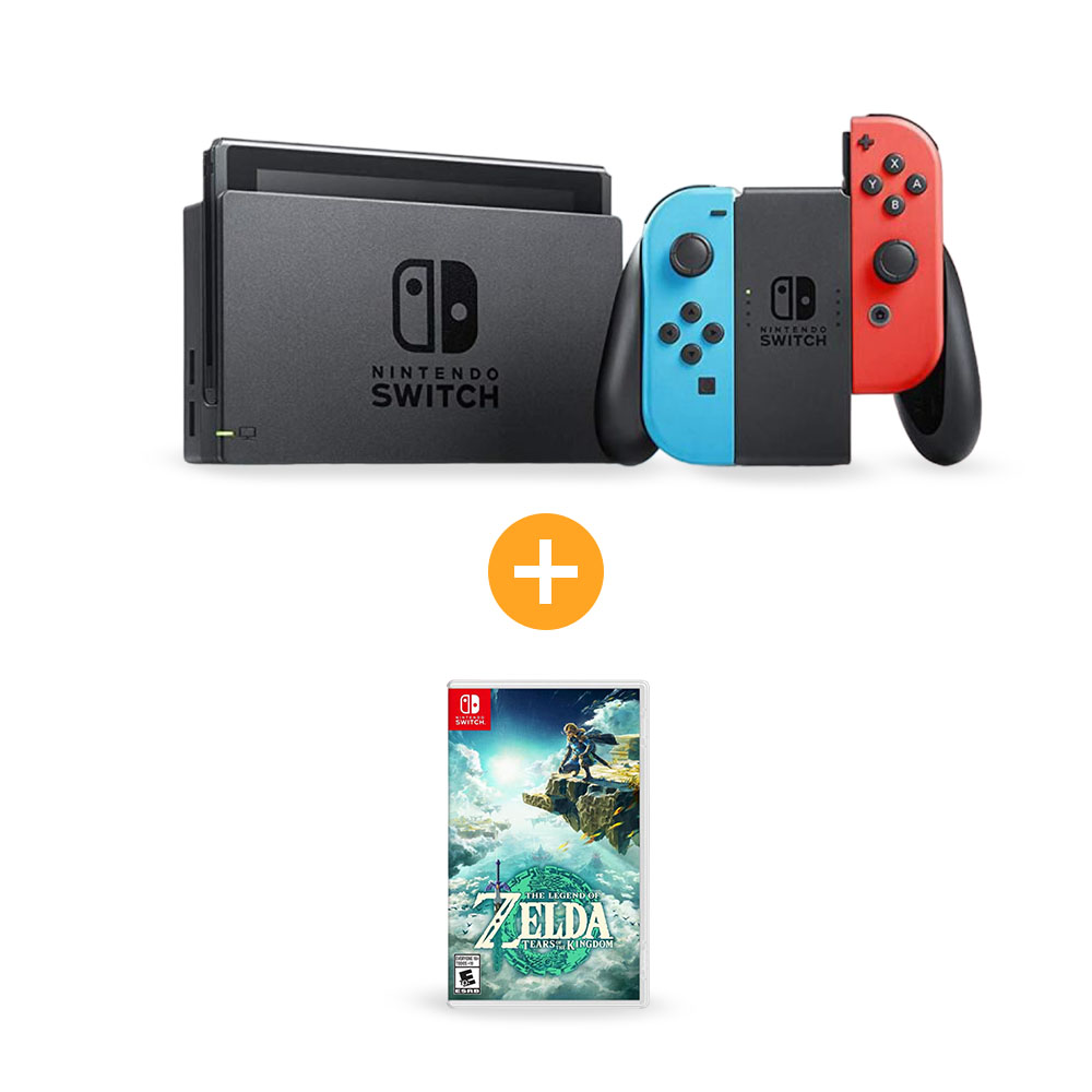 Consola Nintendo Switch Neon Blue Red Joy Con Juego The Legend Of Zelda Tears Of The Kingdom en Oferta Hites