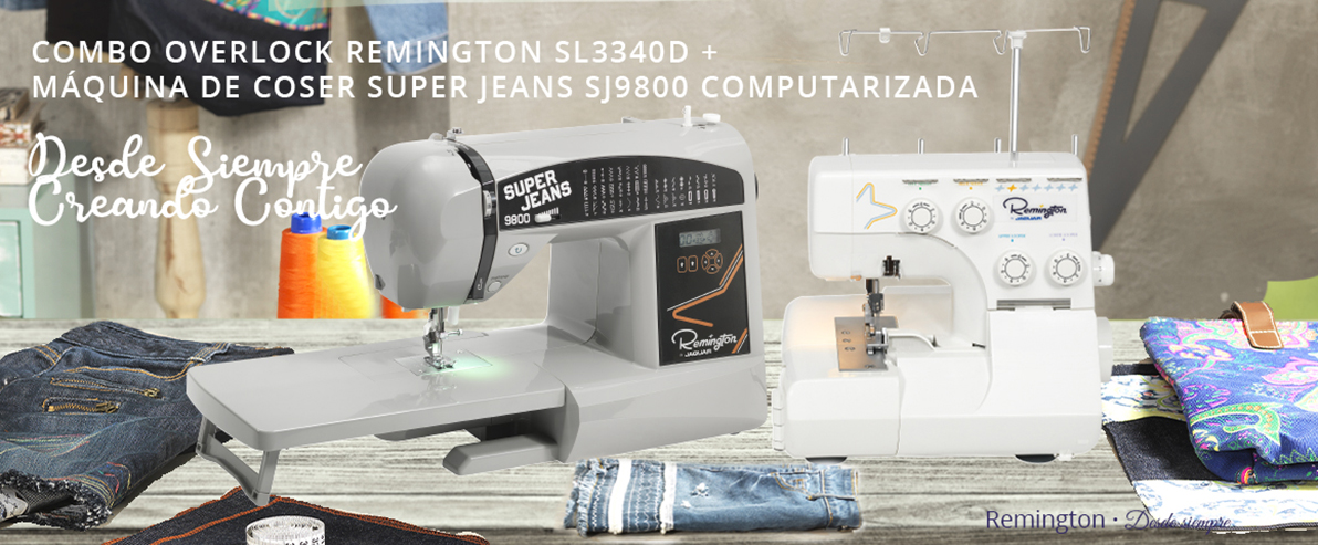 Combo Overlock SL3340 + Máquina de coser Super Jeans SJ9800