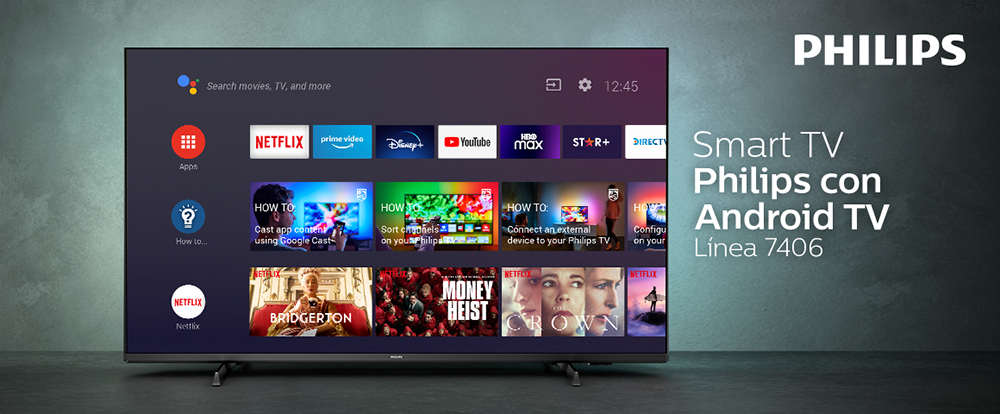 Smart TV Philips 7406 con Android TV en hites.com 