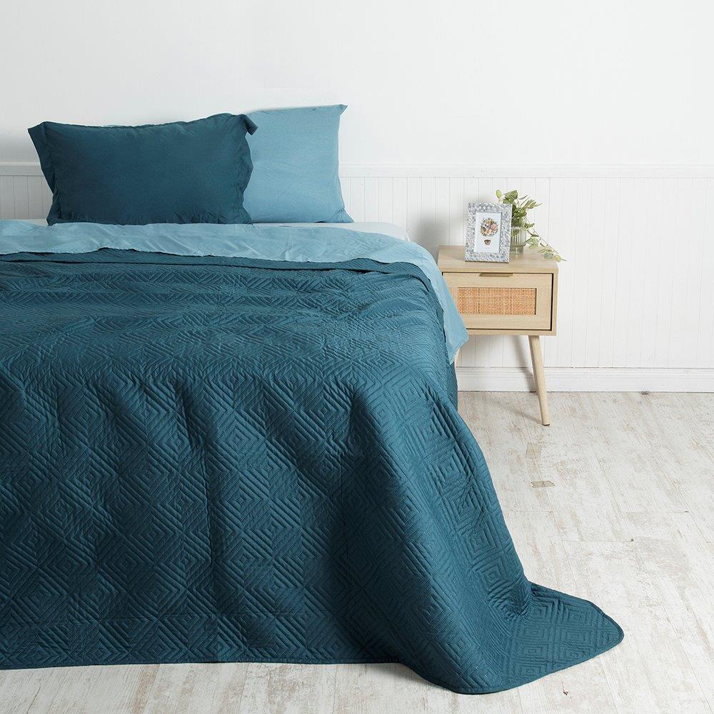 Set Cubrecama Sabana Plazas Azul