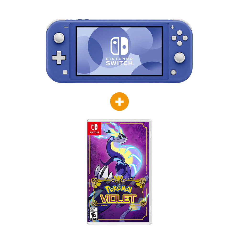 Consola Nintendo Switch Lite Azul Juego Pokemon Violet en Oferta Hites